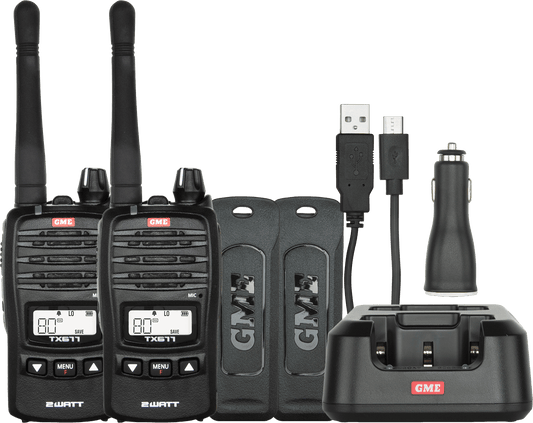 TX677TP 2w/1w UHF CB Handheld Radio Twin Pack