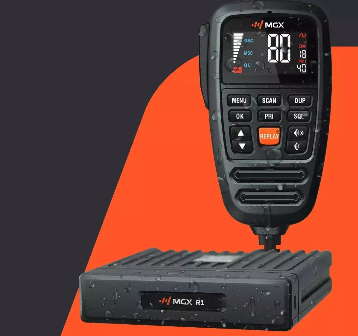 MGX R1 12/24v Waterproof UHF/LMR Hybrid Radio
