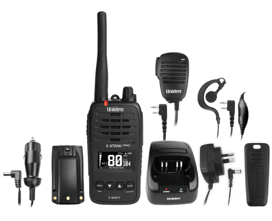 Xtrak 50 Pro 5 Watt Waterproof Smart UHF Handheld Radio with Large OLED Display, Location Sharing with Instant Replay Function